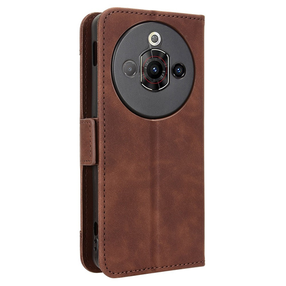 Husă cu slot pentru carduri pentru Nubia Focus Pro 5G, maro