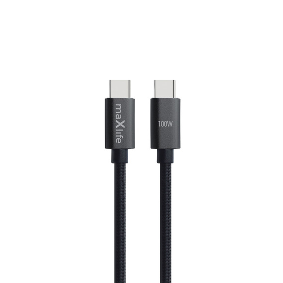 Maxlife cablu MXUC-12 USB-C - USB-C 1.0 m 100W, negru