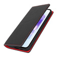 Cu clapetă pentru Samsung Galaxy S24 FE, Litchi Skin Grain, negru