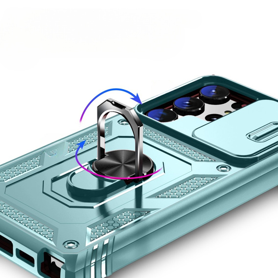 Husă blindată pentru Samsung Galaxy S23 Ultra, CamShield Slide, verde