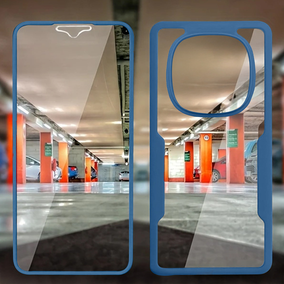 Carcasă pentru Xiaomi Redmi Note 14 Pro 5G, Shockproof, cu folie, albastru închis
