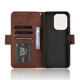 Cu clapetă pentru Xiaomi Redmi 13, Card Slot, maro