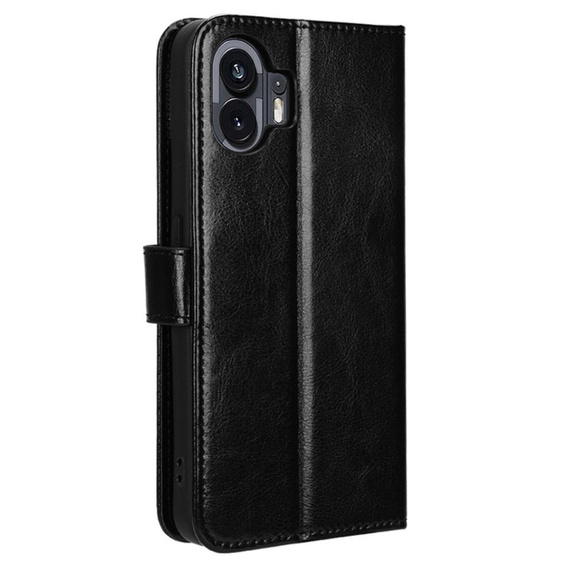 Cu clapetă pentru Nothing Phone 2, Crazy Horse Wallet, negru