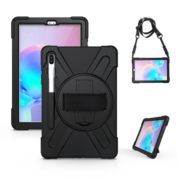 Husa blindată pentru Samsung Galaxy Tab S6 T860/T865, carcasă de protecție 360 cu slot pentru stylus, negru