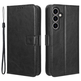 Cu clapetă pentru Samsung Galaxy S23 FE, Crazy Horse Wallet, negru