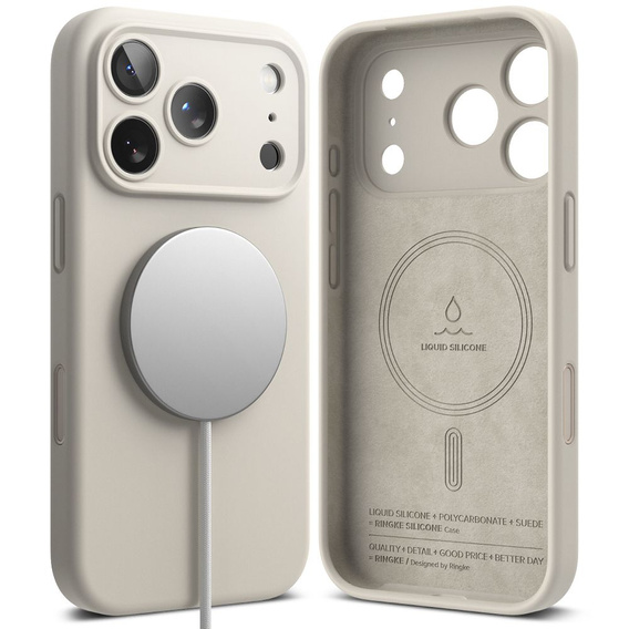 Carcasă Ringke pentru iPhone 17 Pro Max, Silicone Magnetic MagSafe, Stone