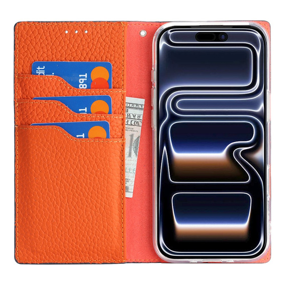 Husă cu capac rabatabil Litchi Skin Grain pentru iPhone 17 Pro