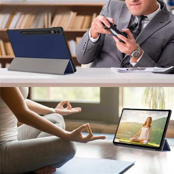 Husă pentru Samsung Galaxy Tab S9 Plus, Smartcase cu spațiu pentru stylus, albastru