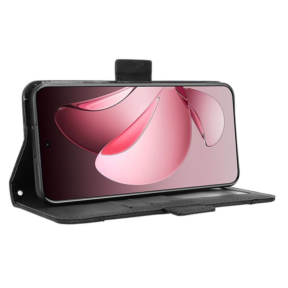 Cu clapetă pentru Oppo Reno 13 Pro, Card Slot, negru