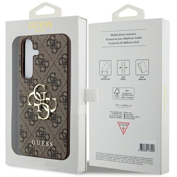 GUESS Huse pentru Samsung Galaxy A55, 4G Big Metal Logo, maro