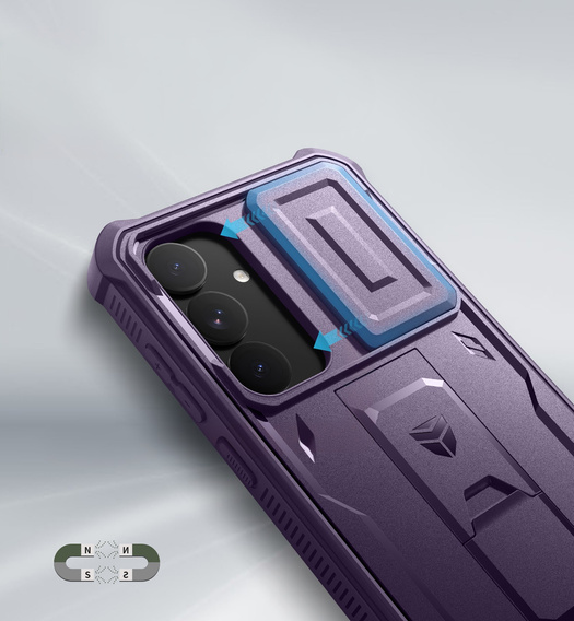 Husă blindată pentru Samsung Galaxy S25+ Plus, Dexnor Full Body (Two Frames), violet