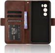 Cu clapetă pentru Oppo Reno 12 Pro, Card Slot, maro