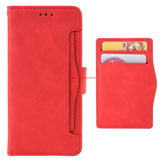 Cu clapetă pentru Xiaomi Redmi Note 13 5G, Card Slot, roșu