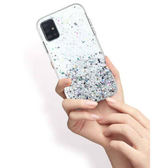 Huse pentru Samsung Galaxy A71 5G, Glittery, transparentă