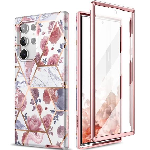 Huse pentru Samsung Galaxy S22 Ultra, Suritch Full Body Marble, roz