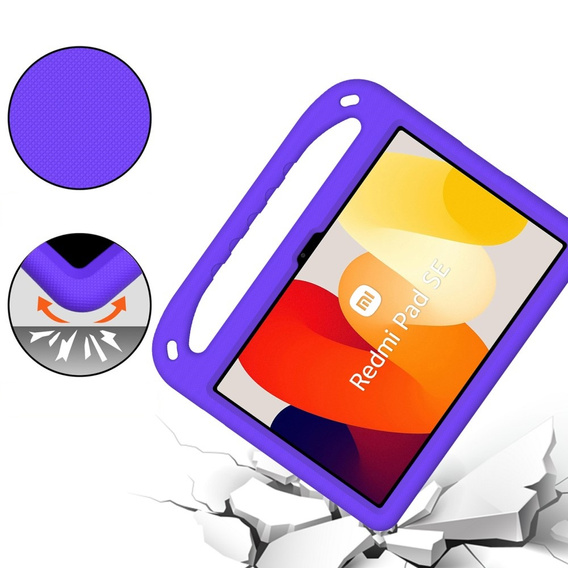 Husa pentru copii pentru Xiaomi Redmi Pad SE 11", Husa pentru copii cu mâner, violet