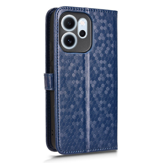 Husă cu clapetă pentru Oppo Reno 14F, Wallet Rhombus, albastru