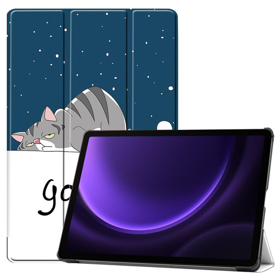 Husă pentru Samsung Galaxy Tab S10 Lite / S10 FE / S9 FE, cu clapetă, sleeping cat