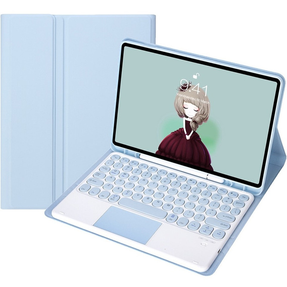 Carcasă + tastatură Samsung Galaxy Tab S6 Lite 2020 P610/P615 / S6 Lite 2022 10.4, Touchpad Pen Slot, albastru