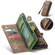 Husă CASEME pentru Samsung Galaxy S25 Ultra, Retro Leather Wallet, cu curea de umăr, maro