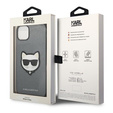Karl Lagerfeld Huse pentru iPhone 14, Saffiano Choupette Head Patch, de argint