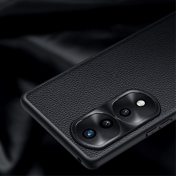 Husă din piele pentru Honor 70 5G, leather hybrid, negru