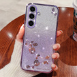 Husă pentru Samsung Galaxy A05s 4G, Glitter Flower, violet