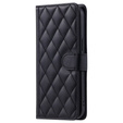 Husă cu clapetă pentru Samsung Galaxy A36 5G, Rhombus Crossbody Leather, negru