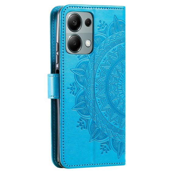 Cu clapetă pentru Xiaomi Redmi Note 13 Pro 4G / Xiaomi Redmi Note 14S / Xiaomi Poco M6 Pro 4G, Mandala, albastru