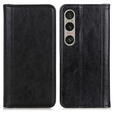 Husa cu clapetă pentru Sony Xperia 1 VI, Split Leather, negru