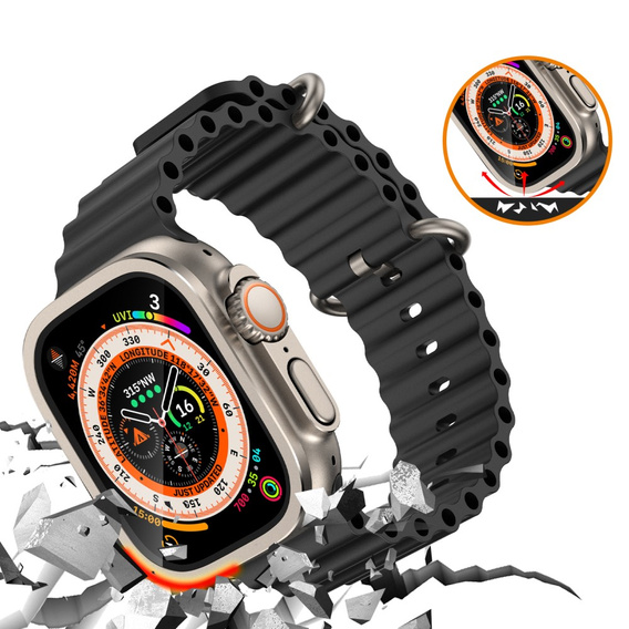 Szkło Hartowane z Ramką do Apple Watch Ultra 49mm, Złote