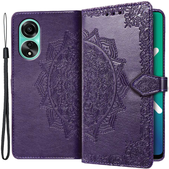 Cu clapetă pentru Oppo A98 5G, Mandala, violet