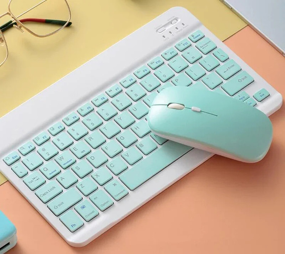 Set tastatură wireless și mouse Bluetooth pentru Android/Windows, verde
