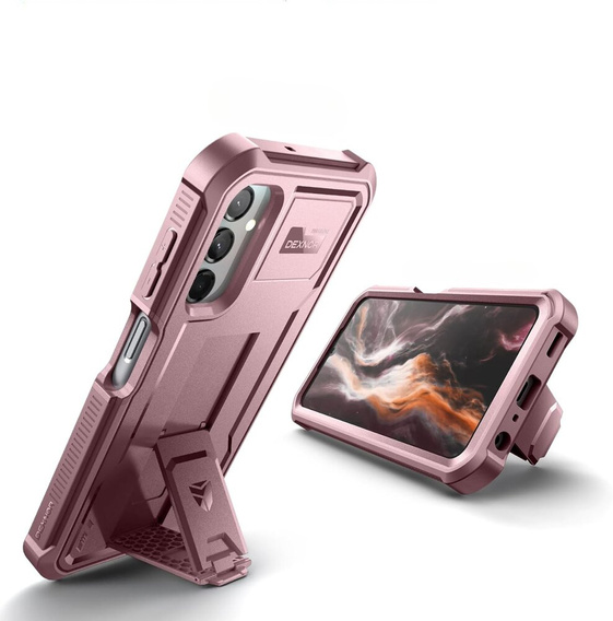 Husă blindată pentru Samsung Galaxy A25, Dexnor Full Body (Two Frames), roz