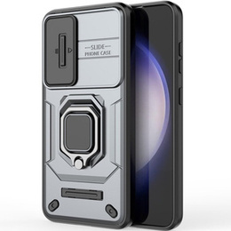 Husă pentru Samsung Galaxy S24, KickStand Camera Lens, gri