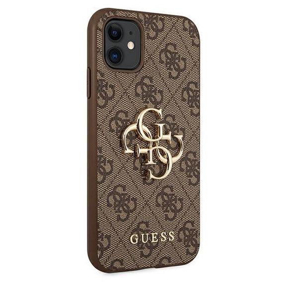 GUESS Huse pentru iPhone 11, 4G Big Metal Logo, maro