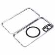 Carcasa Magnetic Dual Glass MagSafe pentru iPhone 16, de argint