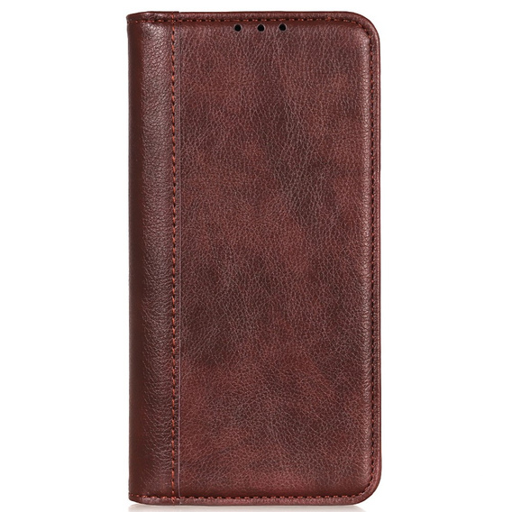 Huse pentru Xiaomi Redmi Note 13 Pro 4G, Wallet Litchi Leather, maro