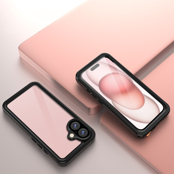 Husă impermeabilă IP68 pentru iPhone 16, negru