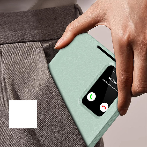 Husă tip portofel Smart View pentru Samsung Galaxy S26, verde