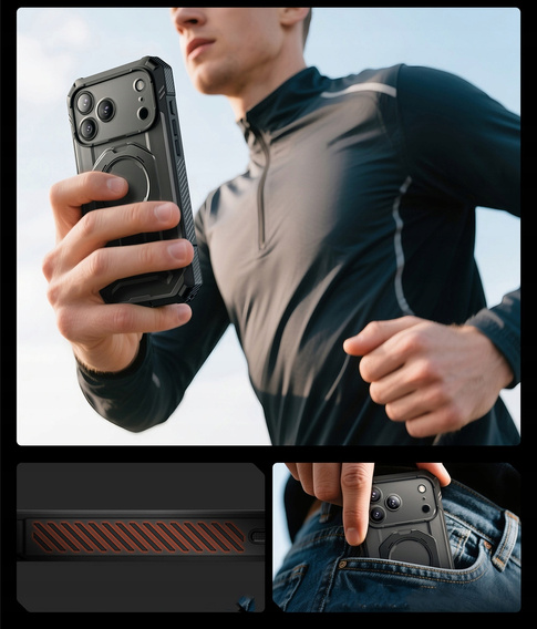 Carcasă Supcase pentru iPhone 17 Pro Max, Unicorn Beetle Grip Pro Mag, negru