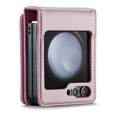 Husa cu clapetă CASEME pentru Samsung Galaxy Z Flip5 5G, Litchi Wallet, roz