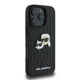 Husă rigidă Karl Lagerfeld Monogram Karl & Choupette Head Pin pentru iPhone 16 Pro