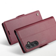 Husa cu clapetă CASEME pentru Samsung Galaxy A54 5G, Litchi Wallet, roșu