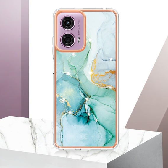 Carcasă de protecție pentru Motorola Moto G24 / G24 Power / G04, Marble Slim Case, verde