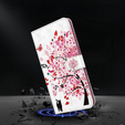 Cu clapetă pentru Oppo A17, Wallet Light Spots Decor, tree, alb