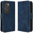Cu clapetă pentru Oppo Reno 12 Pro, Card Slot, albastru închis