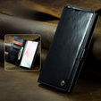 Carcasă flip CASEME pentru Samsung Galaxy Note 10 Plus, Waxy Textured, negru