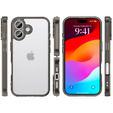 Husă pentru iPhone 17, cu capac pentru cameră, transparentă cu laturi negre