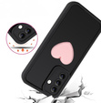 Carcasa pentru Samsung Galaxy A56 5G, Silicone Heart, negru + Sticlă temperată 9H